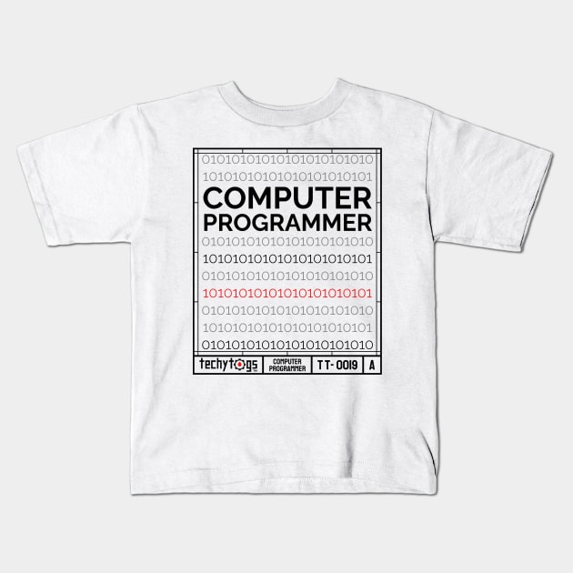 Computer Programmer Kids T-Shirt by techy-togs